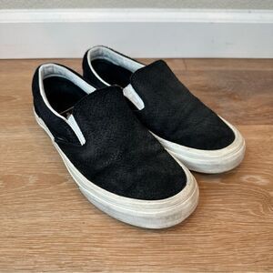 Vans Unisex Black Animal Skin Slip On Sneakers